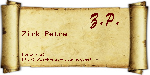 Zirk Petra névjegykártya